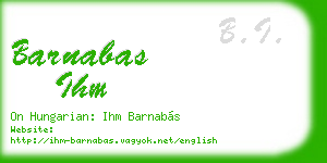 barnabas ihm business card